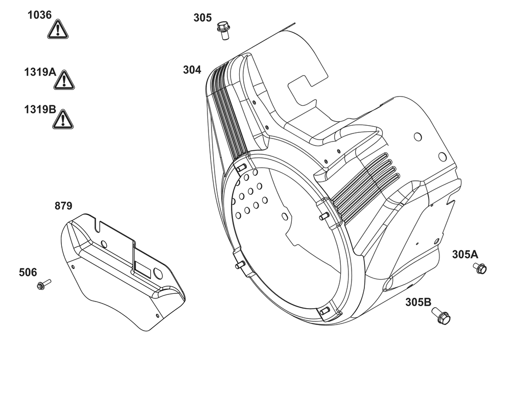 Blower Housing Group Diagram and Parts List for 386447-0460-G1 200000 - 399999 Briggs and Stratton Engine